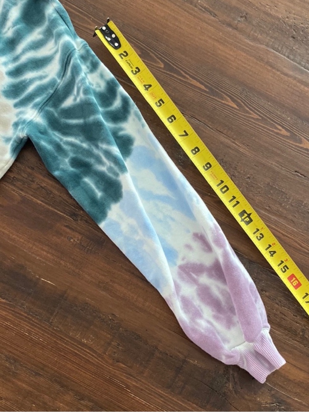 LUCKY BRAND Tie Dye cropped drawstring sweatshirt XS - Picture 6 of 12